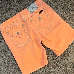 Miss Me Orange Jean Boyfriend Shorts 🧡